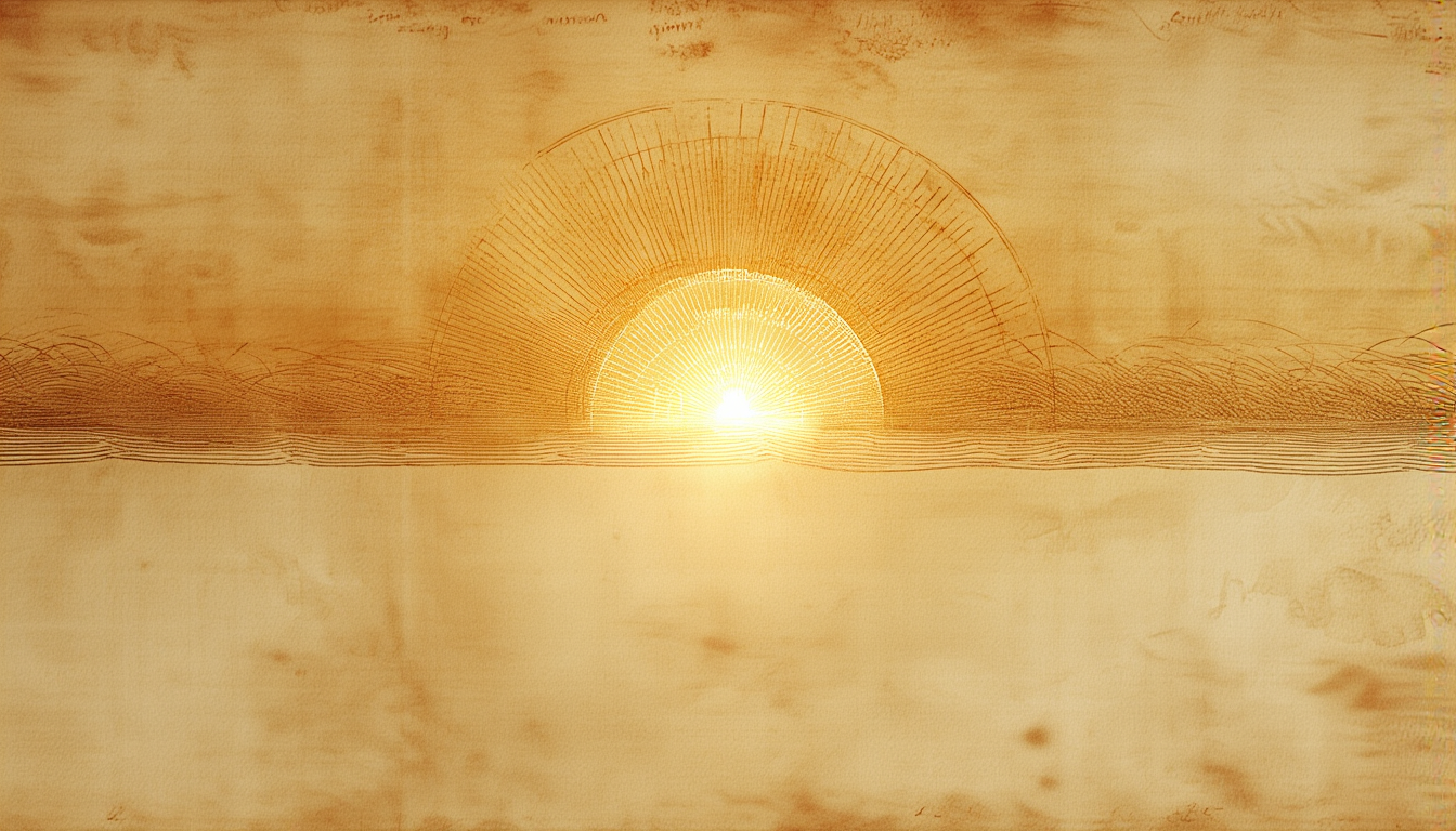 The sun exactly on the horizon at the equinox